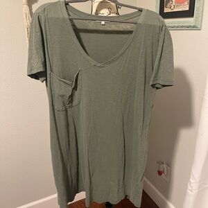 Z Supply Olive Green V-Neck Tee Dress